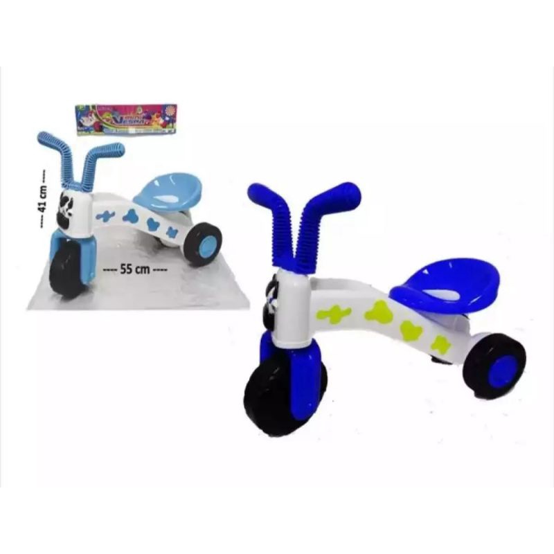 sepeda plastik roda tiga motif sapi mainan anak