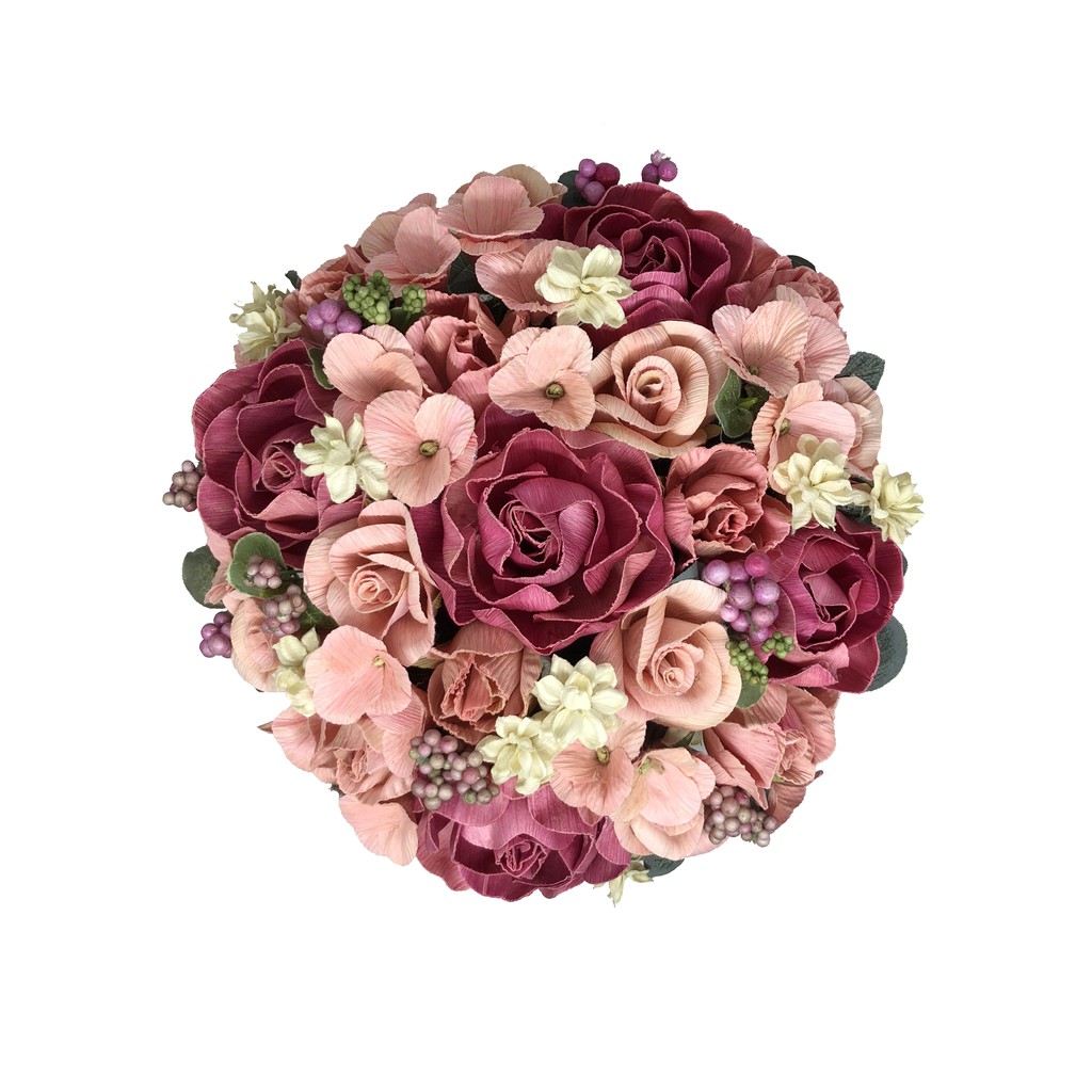 bunga kulit jagung/bunga artificial/pot kembang bulet Besar