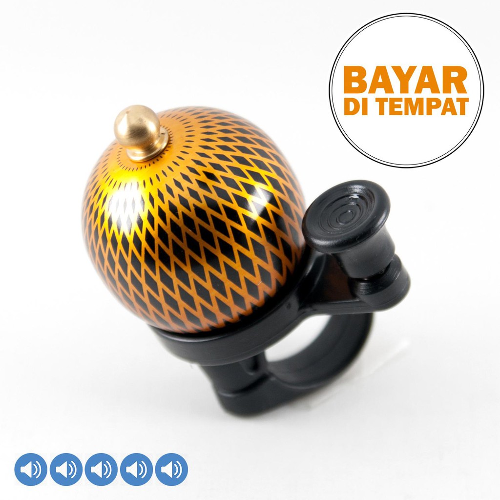 Bel Sepeda anak  Super Nyaring bentuk Kubah Motif - gold
