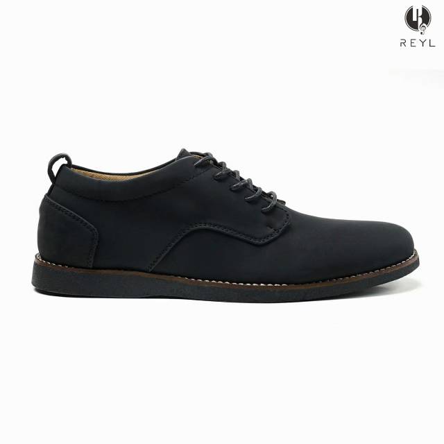 BRIDGE BLACK - REYLMAN | Sepatu Formal Pria Pantofel Hitam Doff Oxford Kasual Hangout Santai Jalan