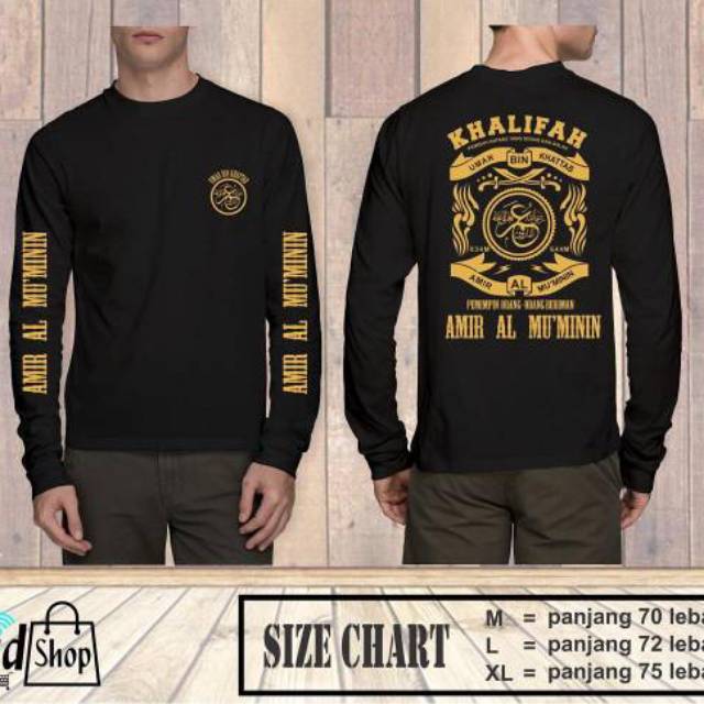 Kaos Dakwah Amir Al Mukminin Khalifah Tauhid Terbaik Sahabat Nabi lengan Panjang