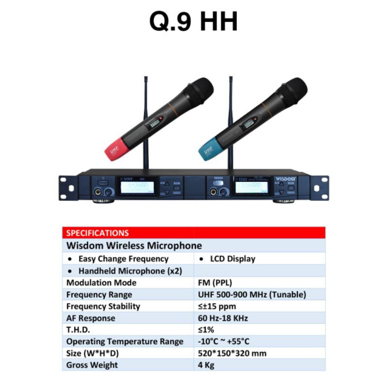 Mic wisdom ultra Q 9 HH mic wireless original garansi resmi