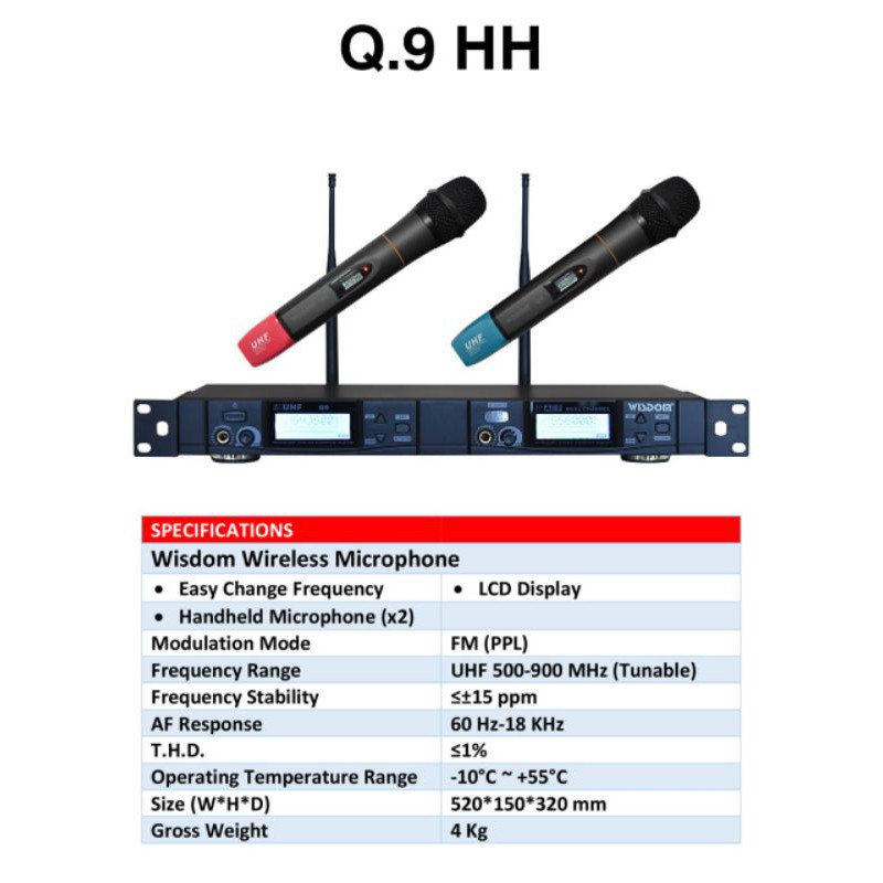 Mic wisdom Q 9 HH mic wireless original garansi resmi