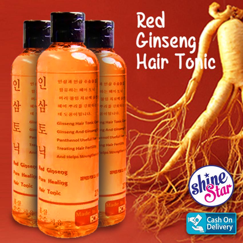 ( Original 100% ) Red Ginseng Hair Tonic Mengatasi Rambut Rontok Parah Vitamin Melangsang dan Menguatkan Akar Rambut