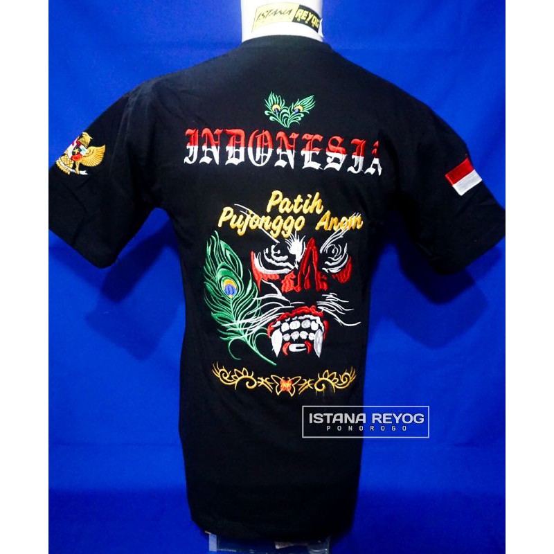 KAOS BORDIR BUDAYA REOG PONOROGO / KAOS GANONG / KAOS BORDIR   / KAOS JARANAN / BUJANGGANONG