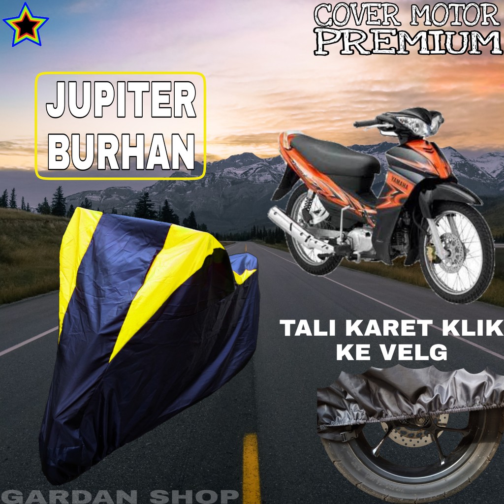 Sarung Motor JUPITER BURHAN Hitam Kuning Body Cover Penutup Pelindung Motor Jupiter PREMIUM