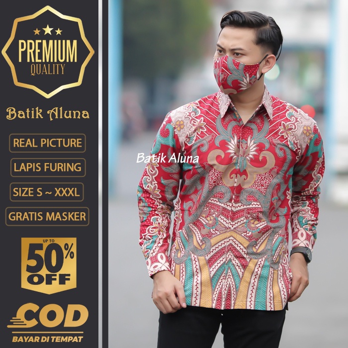 BATIK PRIA LENGAN PANJANG MEWAH PREMIUM ALUNA PRABUSENO SHANGHAI KERIS KEMEJA BATIK ACARA NIKAHAN KE