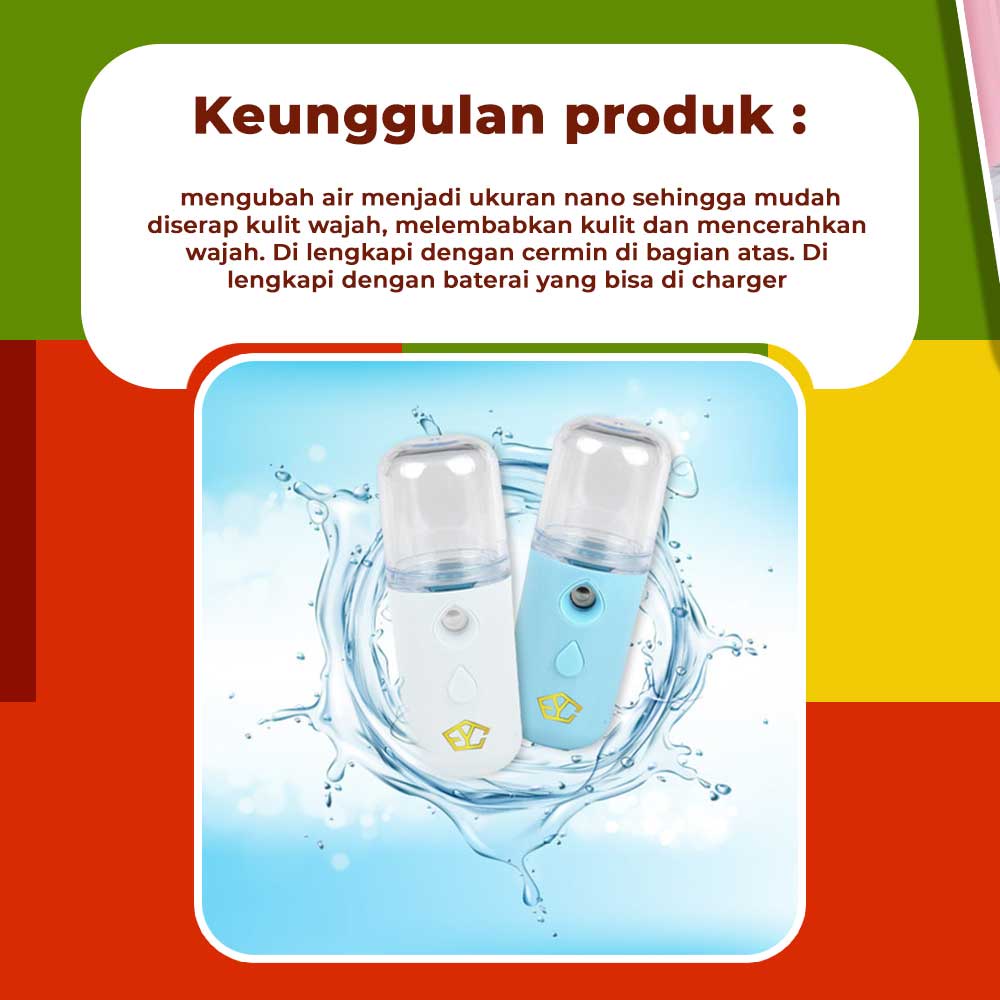 Nano Spray Perawatan Wajah Mini Portable USB Mist Sprayer Pelembab Wajah