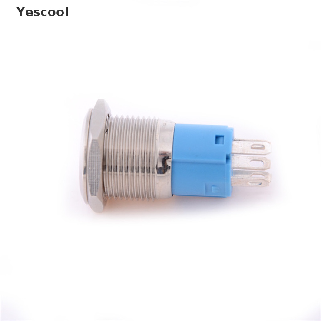 Yescool Saklar Tombol Tekan On-off Mobil 12v 16mm Bahan Logam Dengan Lampu LED Power Switch