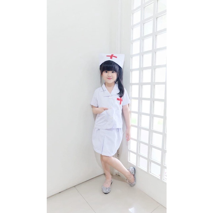 Baju Perawat Kostum Suster Nakes Perempuan Baju Perawat Putri Baju Kesehatan