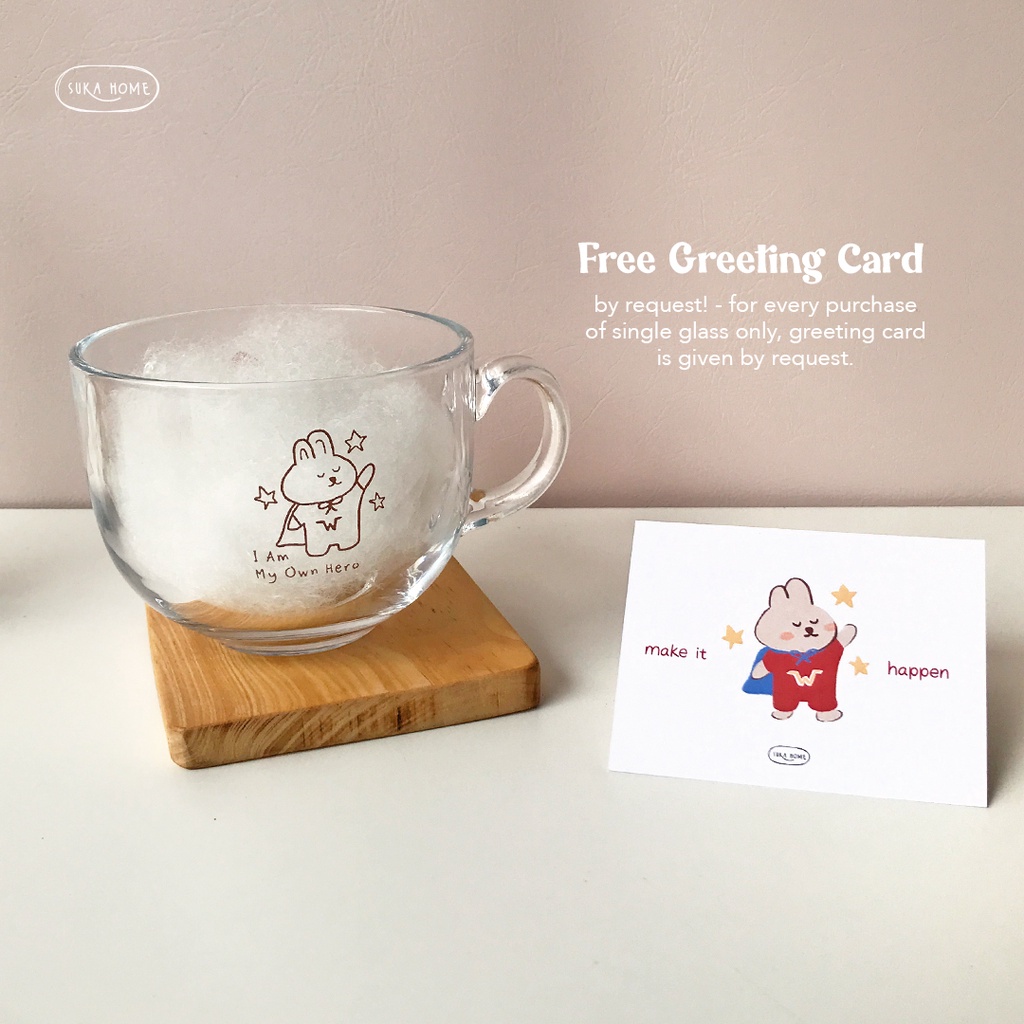 Everyday Mug Glass by Suka Home Gelas Mug Cereal Korean Style Estetik Gelas Kaca Korea Mug Transparan | Gelas Lucu Tahan Panas Garansi Pecah