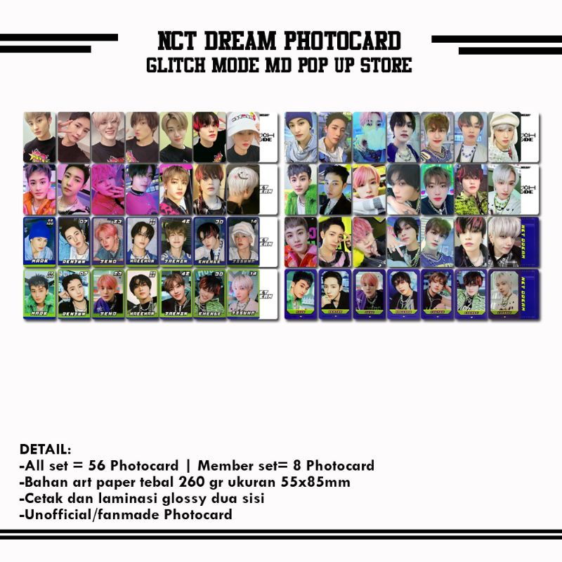 NCT DREAM GLITCH MODE MD POP UP STORE PHOTOCARD