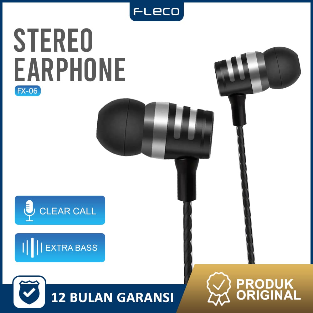 Headset Extra Bass Double Speaker Stereo FX-06 Headphone Earphone Handsfree FLECO