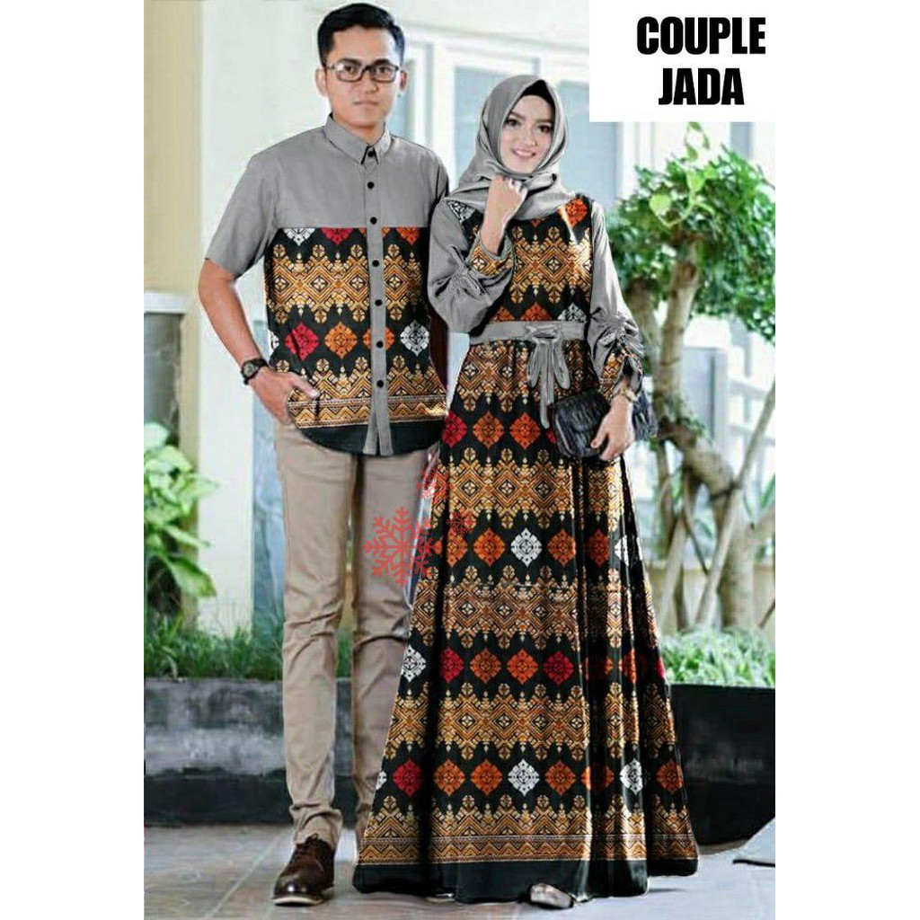 EV(COD) Gamis Couple Batik tipe CP Jada / Baju Batik / Batik Couple / Baju Gamis / Gamis Couple