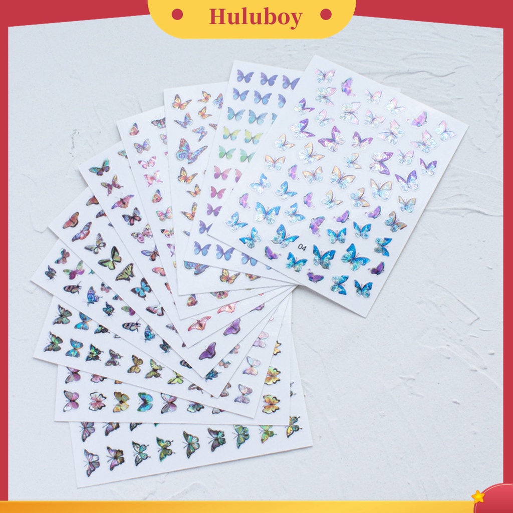 Huluboy Huluboy♡ Stiker Kuku Motif Butterfly Tahan Air Untuk Nail Art