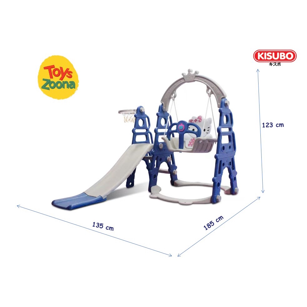 ToysZoona Perosotan Ayunan Ring Basket 3 In 1 Mainan Anak Perosotan 3 In 1 Swing Slide / Perosotan Hello Kitty / Perosotan Beruang / Perosotan Castle / Perosotan Kapal / Perosotan Jerapah / Perosotan Anak / Prosotan