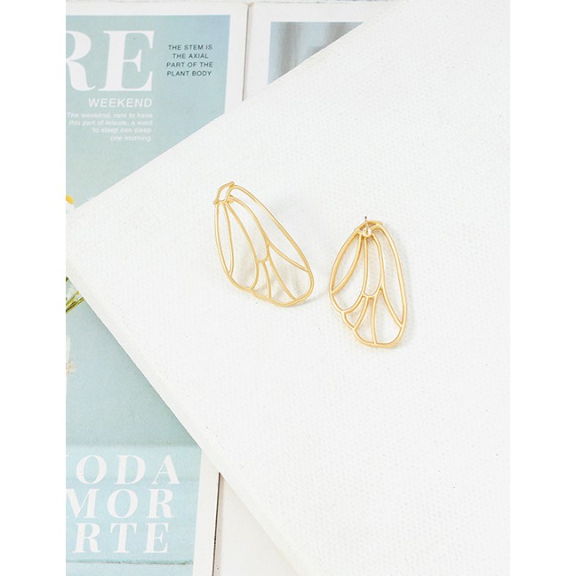 LRC Anting Tusuk Fashion Gold Wing Type S925 Silver Earrings D30008