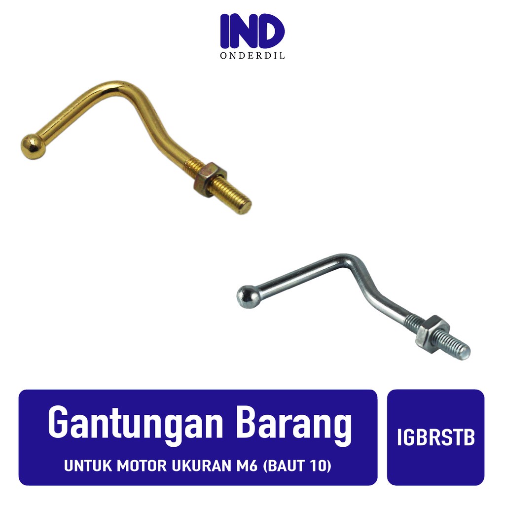 GOLD DAN CHROME GANTUNGAN kait barang bagasi MOTOR plus MUR Kuning Baut 10 Emas CANTOLAN BARANG