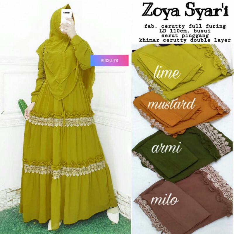 Zoya Syari By Vinstore || Gamis Syari