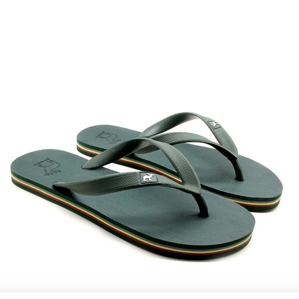 Sandal Panama Sendal Pria Hijau Army Flipflop Sandal Pantai