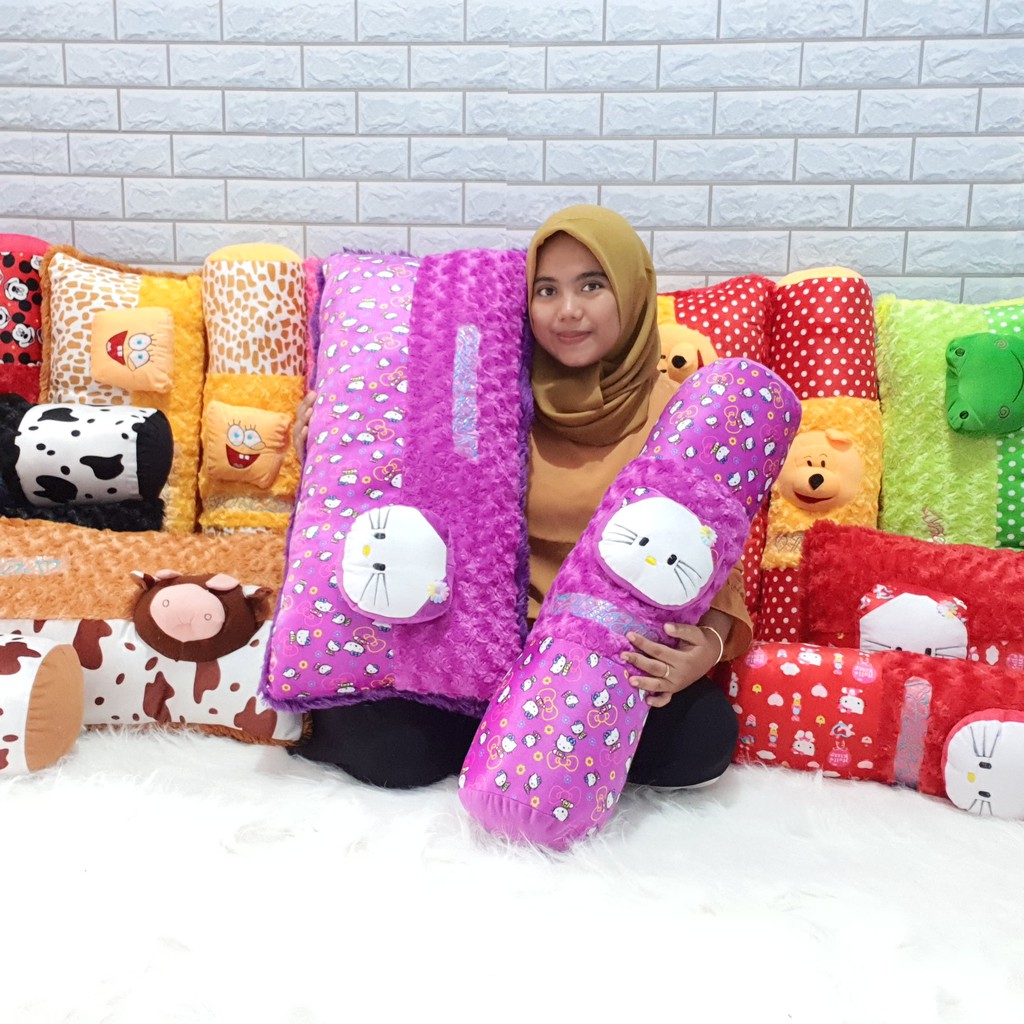 Bantal Guling Boneka Set Cinta Karakter Jumbo 80 cm