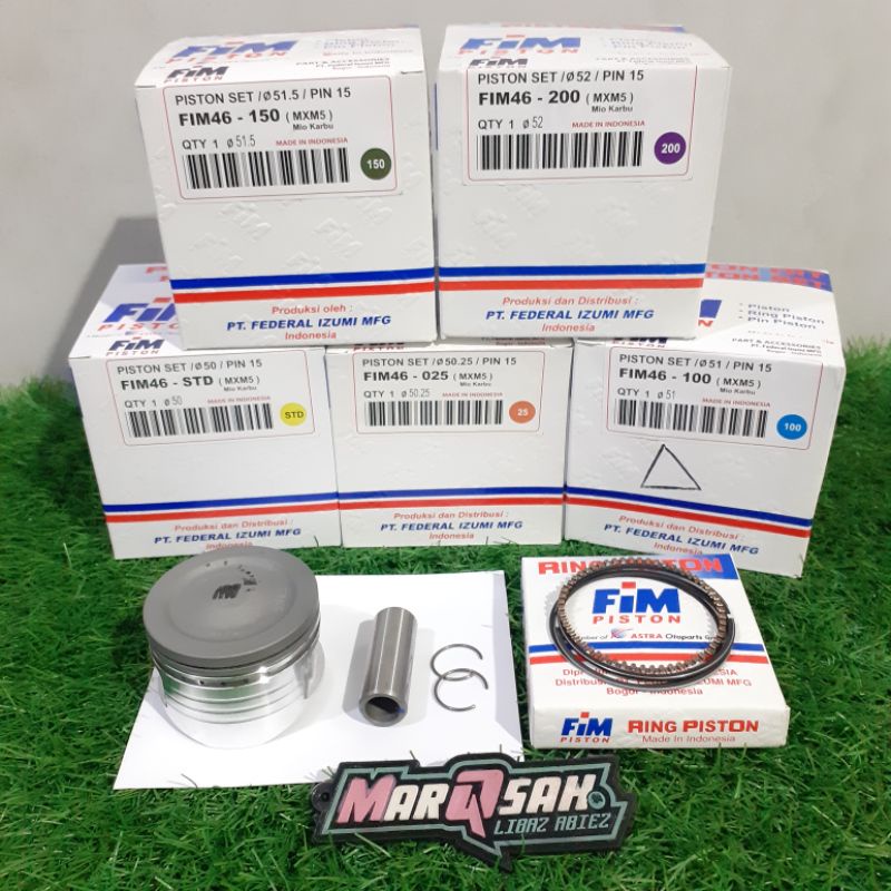 Piston Mio Sporty Mio Smile Mio Karbu lama old FIM46 FIM 46 PIN 15