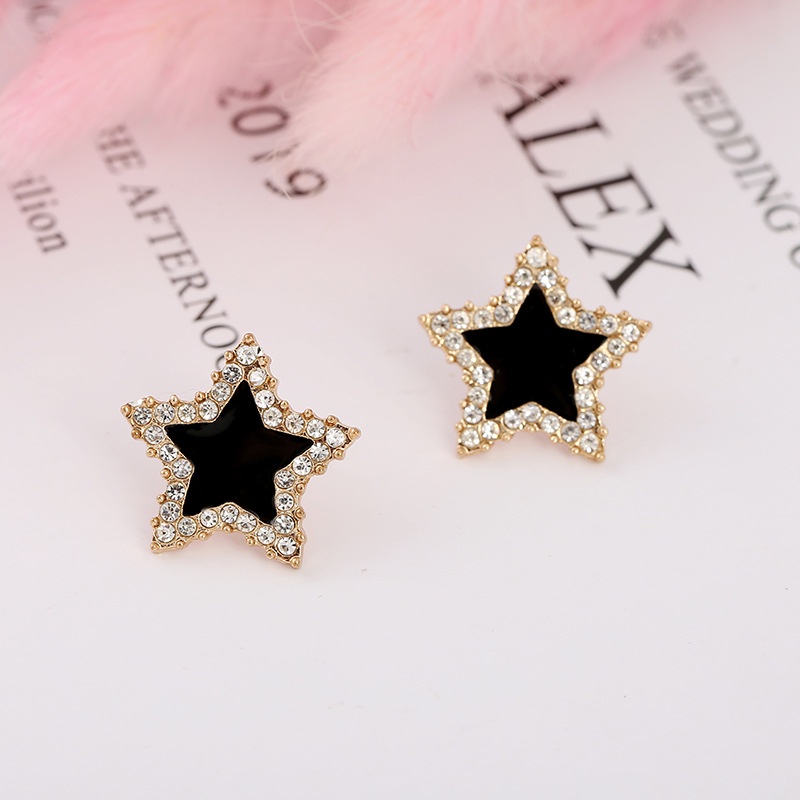 925 Silver Needle Diamond Four-leaf Clover Earrings Female Ins Trend Simple and Small Square Temperament Geometric Eardrop Fashion Accessories Jewelry