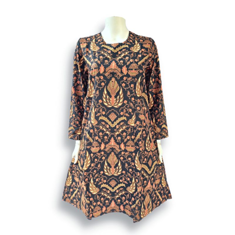 SOFIA SOGAN - Dress Batik Wanita Kekinian, Batik Sogan Model Gaun