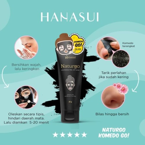 HANASUI NATURGO LIGHTENING PEEL OFF MASK 60GR [ TUBE ]