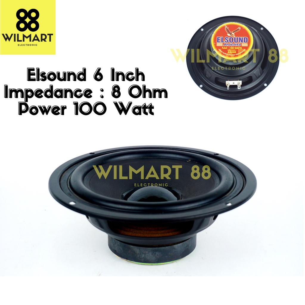 Speaker Elsound 6 Inch / 6&quot; / Woofer Original / Speker / Spiker Speaker Elsound 6 inch Woofer Mahnet besar 100W