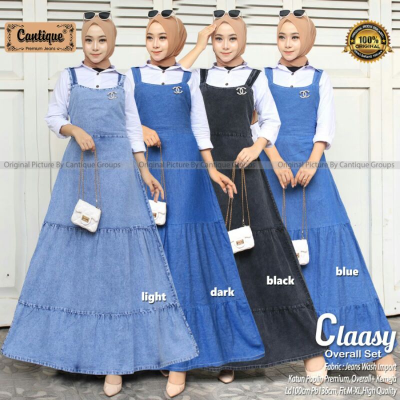 CLASSY OVERALL SET BY CANTIQUE||JEANS WASH IMPOR LD 100 PB 136