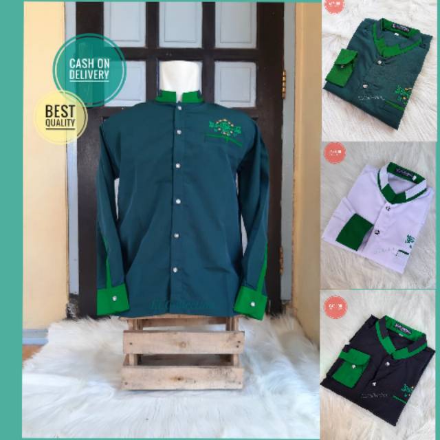 Baju Busana Muslim Pakaian Koko Nu dewasa Terbaru Termurah Terlaris Warna hijau