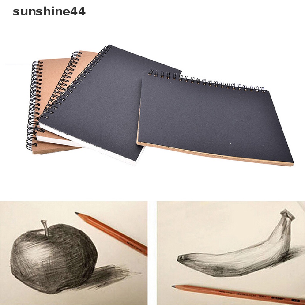 Sunshine Buku Notebook / Catatan / Diary / Sketsa Kosong Retro Dengan Ring Spiral