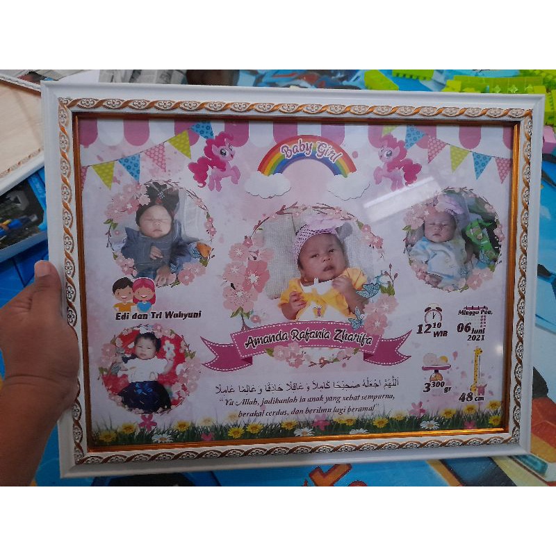 Baby biodata / biodata bayi / hadiah bayi / kado bayi / kelahiran bayi FREE GRATIS PIGURA