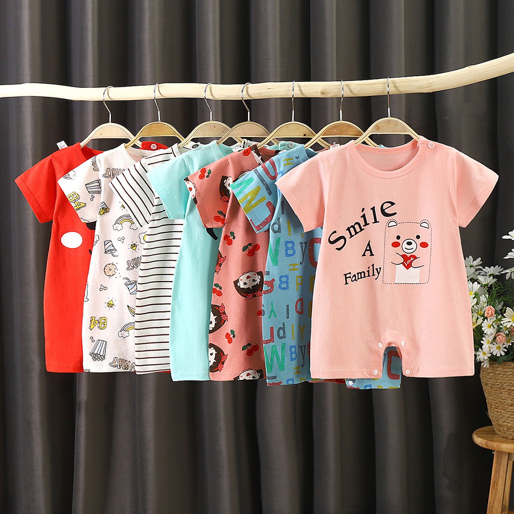 PREMIUM Baju Bayi Jumper Kaos Anak Lengan Pendek Laki Perempuan COD Piyama Import Unisex Katun Murah