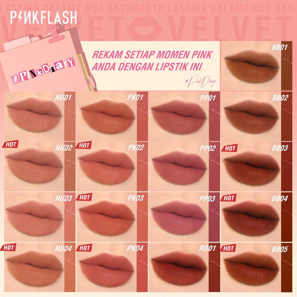 ❤ RATU ❤ Pinkflash Silky Velvet Lip Cream | Lipstick Lipcream Pink Diary | Pink Flash PF-L04