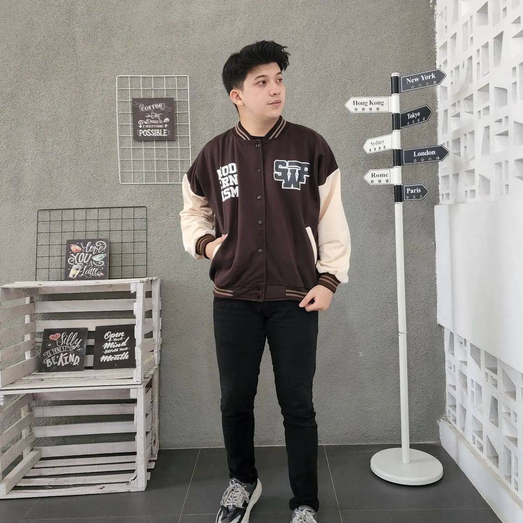 SWAP BASEBALL 2XL Sweater Jacket Varsity Baseball Oversize Big Size Atasan Pria Korean Style Kasual OOTD