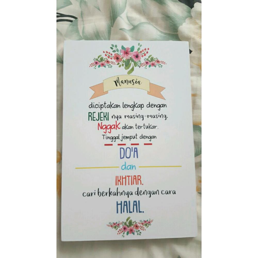 Hiasan Dinding Poster Shabby Chic Islami Doa Dan Ikhtiar Ukuran A3