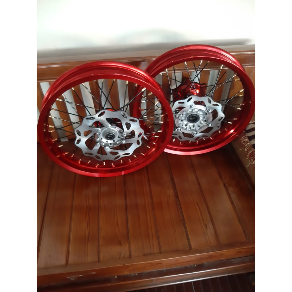 WHEELSET VELG SUPERMOTO WR155- SUPER MOTO YAMAHA WR155 TANPA BAN
