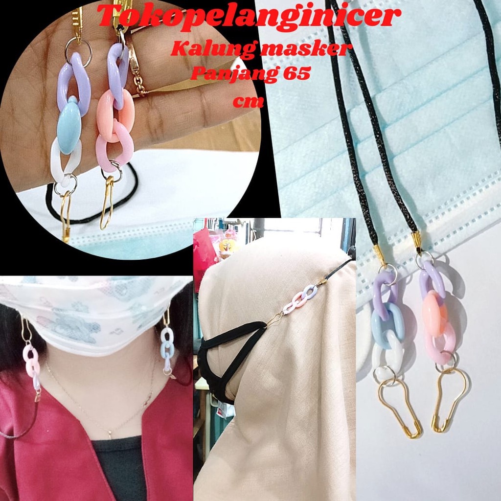 Strap Lanyard Rantai Masker Tali Gantung Masker Wajah Lanyard kalung masker Hijab mask strap acrylic