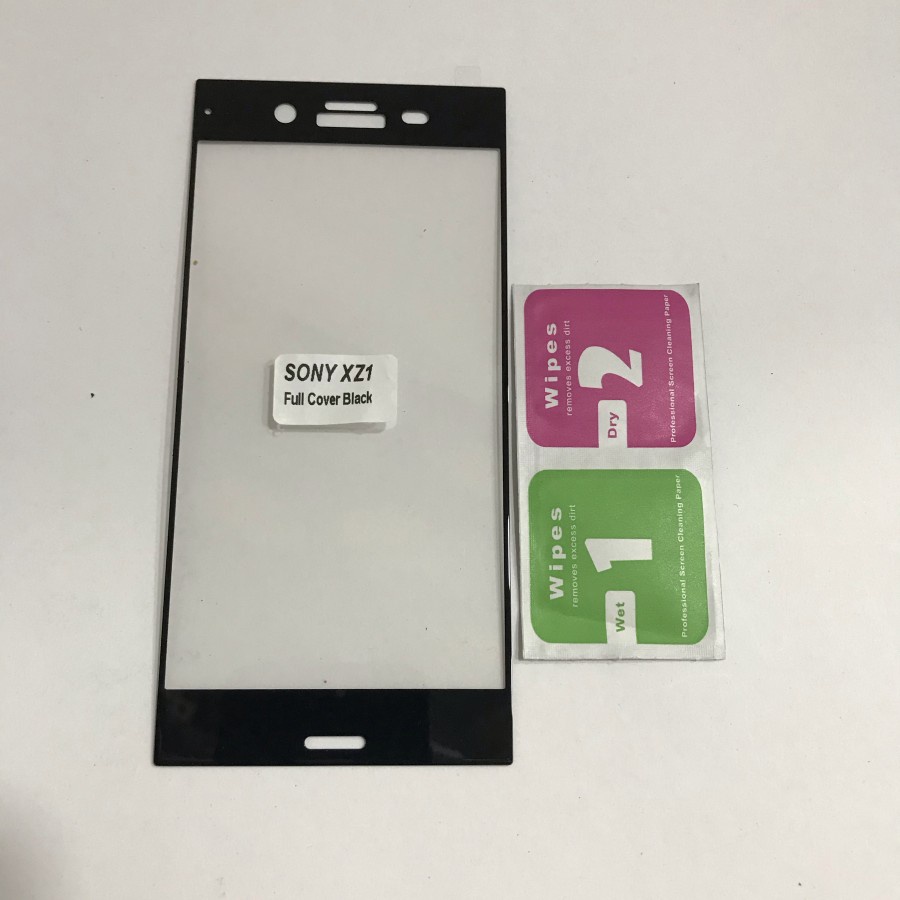 Tempered Glass Full Sony Xperia XZ1 5.2inch Full Layar List - Hitam