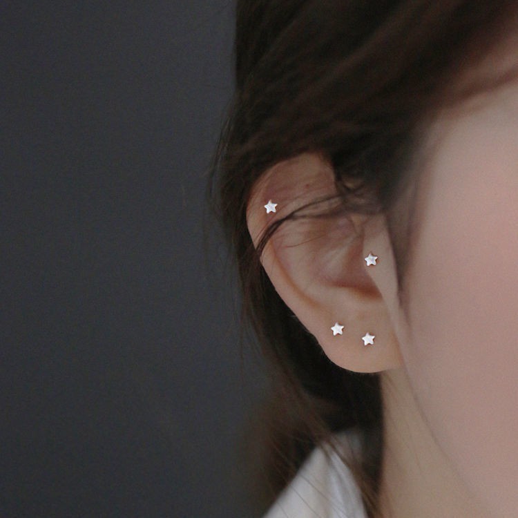 Anting Bintang Tindik Rambut Cepat Perempuan Sederhana Liar Bersih Merah Korea Mahasiswa Telinga Tulang Anting Anting Telinga Tongkat Anting Hypoallergenic Shopee Indonesia