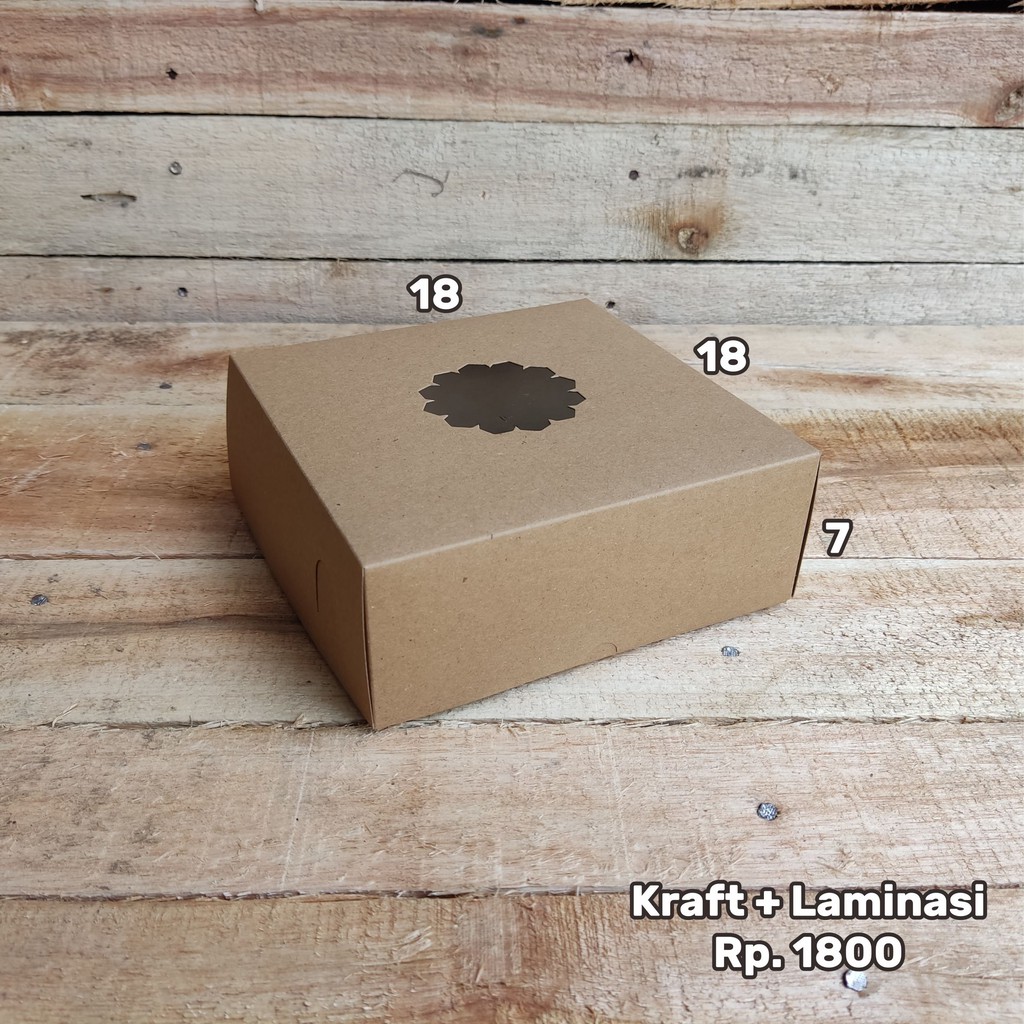 

100 PCS Kardus Kraft + Laminasi bagian dalam 18x18x7cm