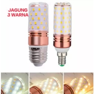 LAMPU CANDLE LED E27 3warna 12w /putih+warm white+kuning/lampu lilin - E27 3WARNA
