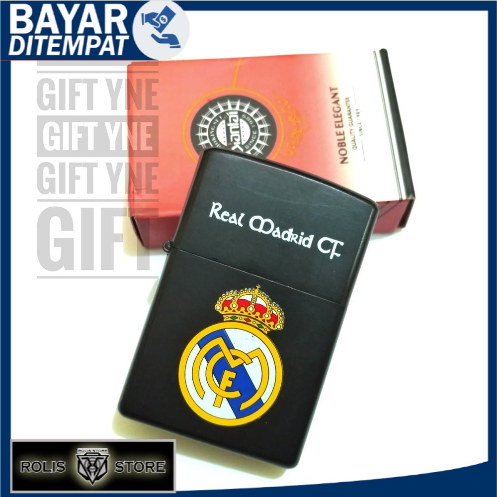 PROMO COD Korek Zippo KW murah motif Klub Bola Real Madrid