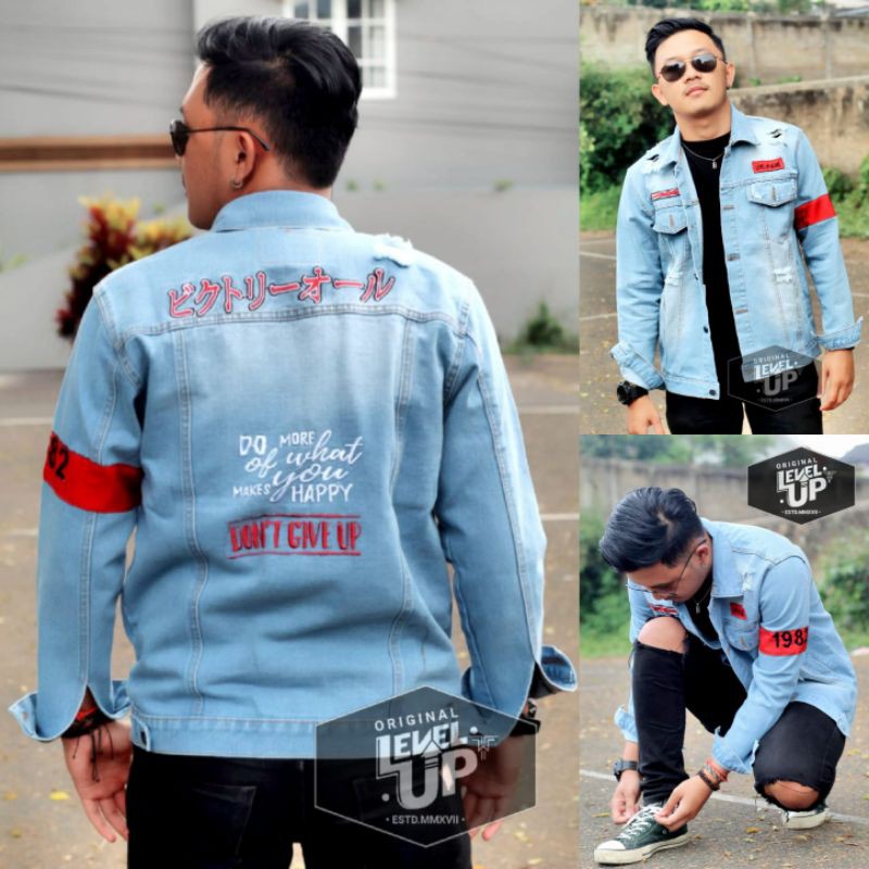 JAKET JEAN'S PRIA MODEL JEPANG FULL BORDIR MEN'S N CLOTH BANDUNG ORIGINAL BRANDIT BAHAN FULL DENIM 100% KUALITAS PREMIUM