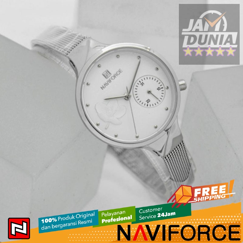 JAM TANGAN NAVIFORCE 5001 L1 ST LA WOMEN - STAINLESS STEEL - SILVER NAVIFORCE ORIGINAL 5001 JAM NAVI