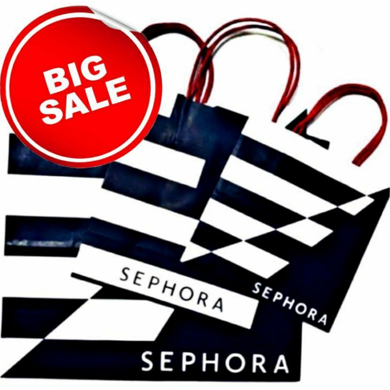 ON SALE!❤SEPHORA CLASSIC BLACK &amp; WHITE PAPER BAG KANTONG KERTAS MOTIF HITAM PUTIH KECIL SEDANG BESAR KANTONG KERTAS KADO BUNGKUS BINGKISAN GOODIE HITAM PUTIH SERBAGUNA BIRTHDAY ANNIVERSARY ULANG TAHUN SESERAHAN SANJIT PROMO SUPER MURAH LEBAY TERLARIS TOP