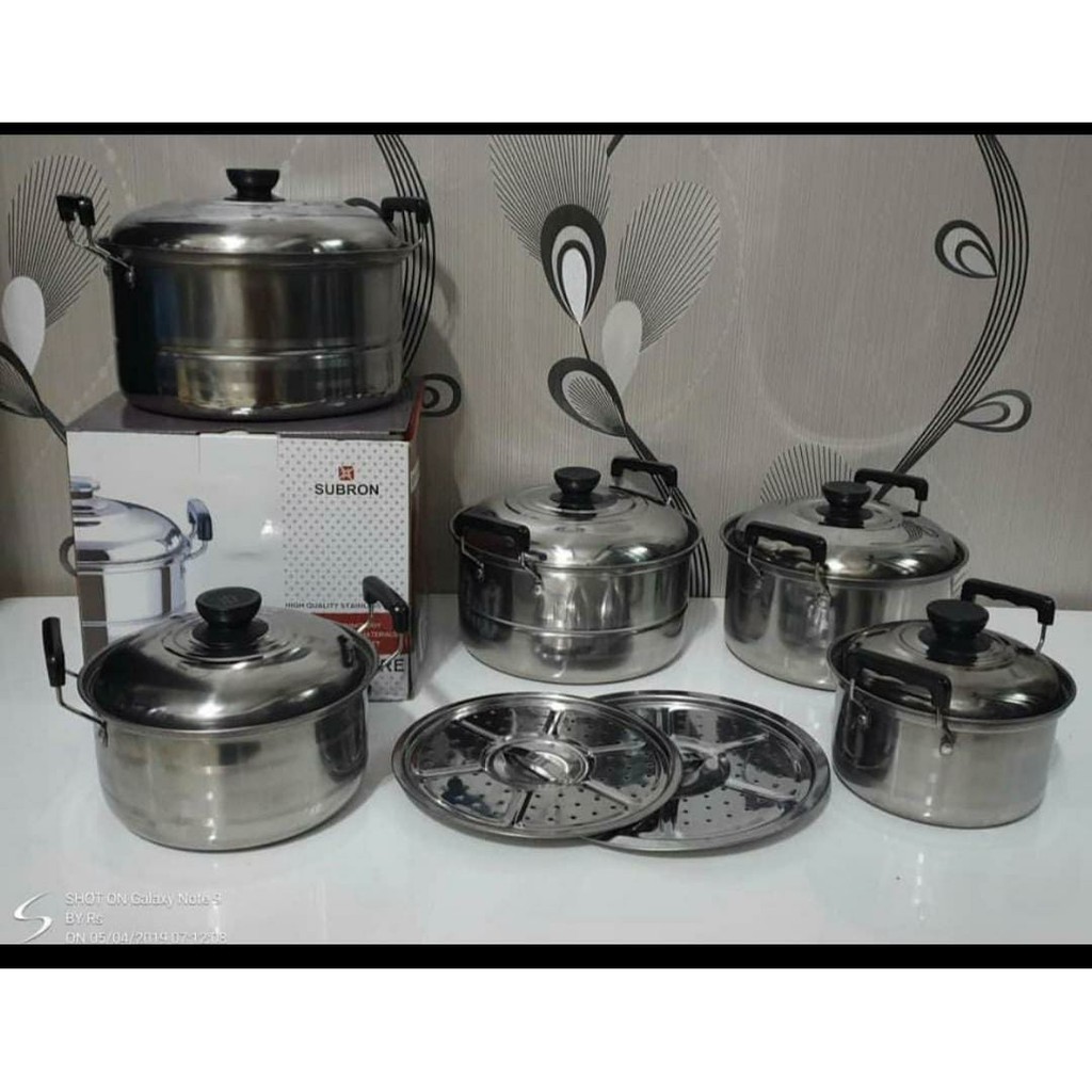 PANCI SET TUTUP STEANLESS + STEAMER / PANCI SUSUN 5 + STEAMER STAINLESS STEEL