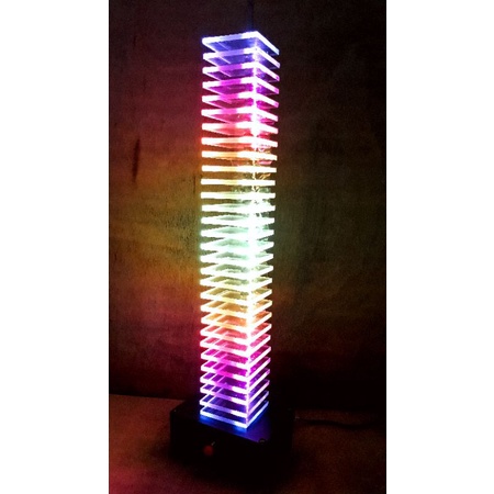 LAMPU  LED VU METER DISPLAY AKRILIK HOME TEATER WITH SENSOR AUDIO MENGIKUTI SUARA MUSIK